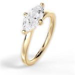 Ashley Marquise Cut Lab Grown Diamond 18Kt Yellow Gold Engagement Ring - View 2