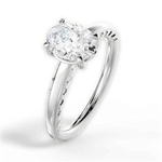 Annette Oval Cut Lab Grown Diamond 18Kt White Gold Engagement Ring - View 3