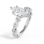 Edith Marquise Cut Lab Grown Diamond 14Kt White Gold Engagement Ring - View 3