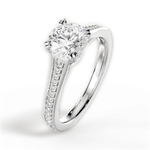 Delia Round Cut Lab Grown Diamond Platinum Engagement Ring - View 2