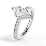 Janet Marquise Cut Lab Grown Diamond Platinum Engagement Ring - View 2