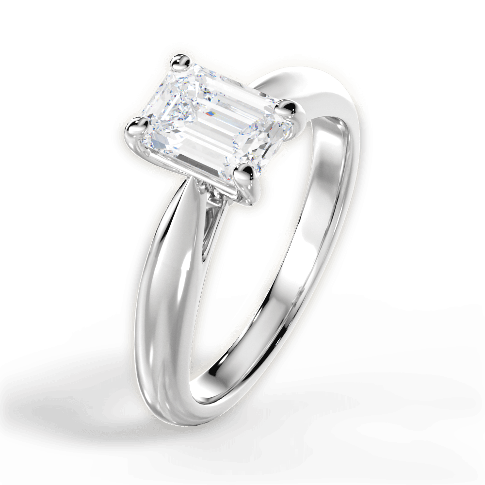 Amy Emerald Cut Lab Grown Diamond Platinum Engagement Ring - View 3