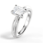 Amy Emerald Cut Lab Grown Diamond Platinum Engagement Ring - View 3