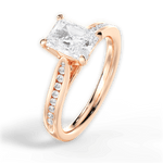 Elena Radiant Cut Lab Grown Diamond 18Kt Rose Gold Engagement Ring - View 2