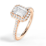 Leah Emerald Cut Lab Grown Diamond 18Kt Rose Gold Engagement Ring - View 4