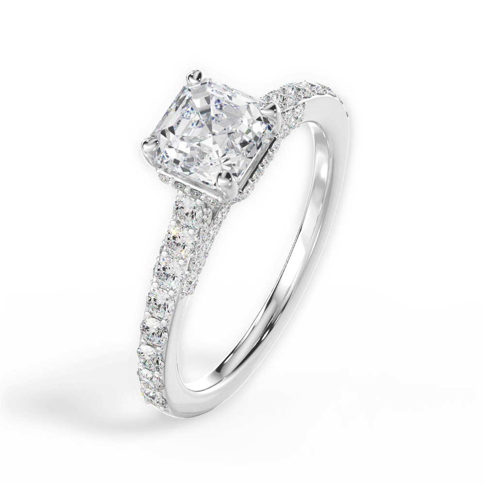 Laura Asscher Cut Lab Grown Diamond Platinum Engagement Ring - View 3