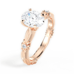 Claire Oval Cut Lab Grown Diamond 18Kt Rose Gold Engagement Ring - View 3