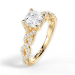 Justine Asscher Cut Lab Grown Diamond 18Kt Yellow Gold Engagement Ring - View 4