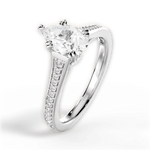 Delia Pear Cut Lab Grown Diamond 18Kt White Gold Engagement Ring - View 2