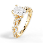 Justine Radiant Cut Lab Grown Diamond 18Kt Yellow Gold Engagement Ring - View 3