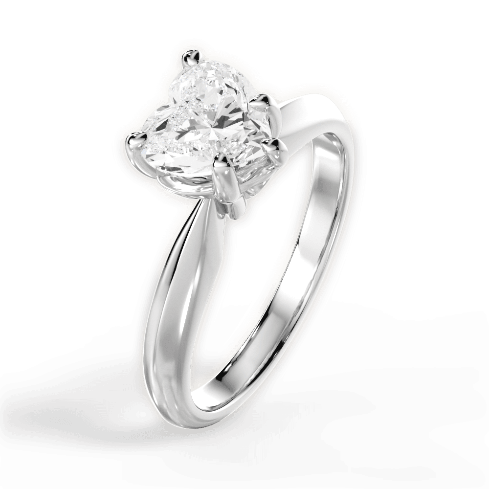 Amanda Heart Cut Lab Grown Diamond 18Kt White Gold Engagement Ring - View 4