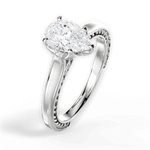 Carrie Pear Cut Lab Grown Diamond 18Kt White Gold Engagement Ring - View 3