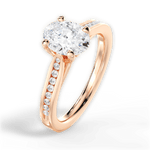 Elena Oval Cut Lab Grown Diamond 18Kt Rose Gold Engagement Ring - View 3