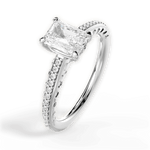 Caroline Radiant Cut Lab Grown Diamond Platinum Engagement Ring - View 3