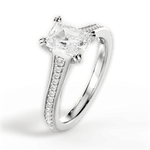 Delia Radiant Cut Lab Grown Diamond 18Kt White Gold Engagement Ring - View 3