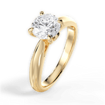 Dolores Round Cut Lab Grown Diamond 18Kt Yellow Gold Engagement Ring - View 4