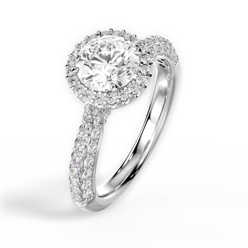 Lucy Round Cut Lab Grown Diamond Platinum Engagement Ring - View 4