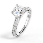 Gilda Round Cut Lab Grown Diamond 14Kt White Gold Engagement Ring - View 2