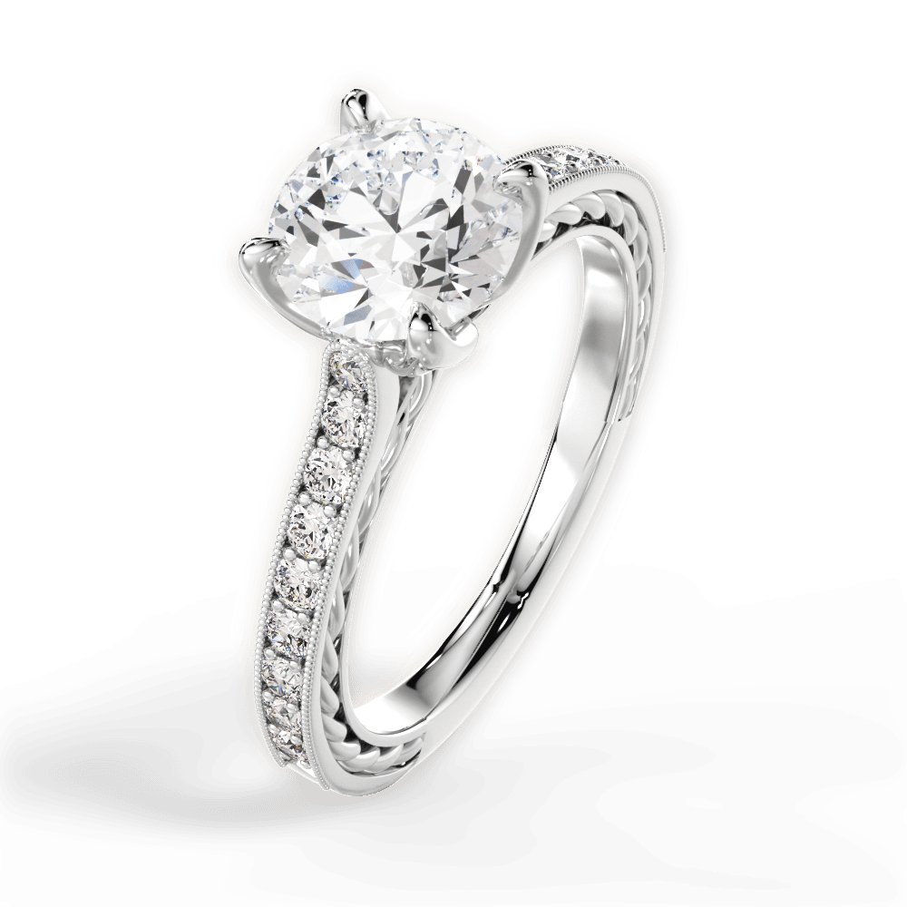 Gilda Round Cut Lab Grown Diamond Platinum Engagement Ring - View 2