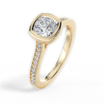 Deanna Cushion Cut Lab Grown Diamond 18Kt Yellow Gold Engagement Ring - View 4