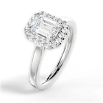 Fiona Emerald Cut Lab Grown Diamond Platinum Engagement Ring - View 2