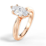 Dolores Marquise Cut Lab Grown Diamond 18Kt Rose Gold Engagement Ring - View 4