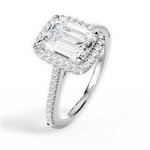 Jeanne Emerald Cut Lab Grown Diamond 14Kt White Gold Engagement Ring - View 4