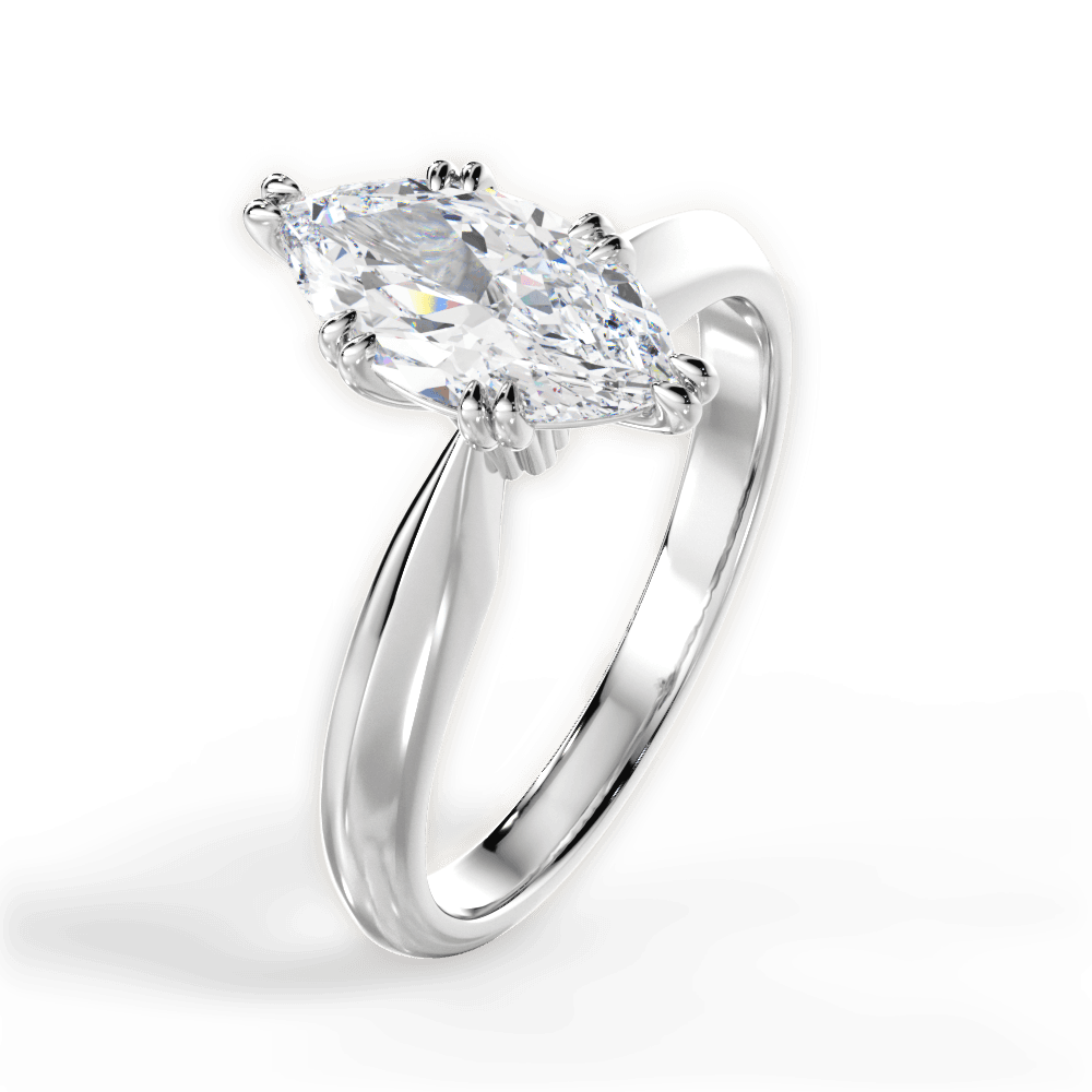 Anastasia Marquise Cut Lab Grown Diamond 14Kt White Gold Engagement Ring - View 4