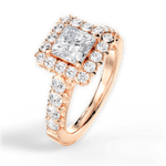 Lacey Princess Cut Lab Grown Diamond 18Kt Rose Gold Engagement Ring - View 2