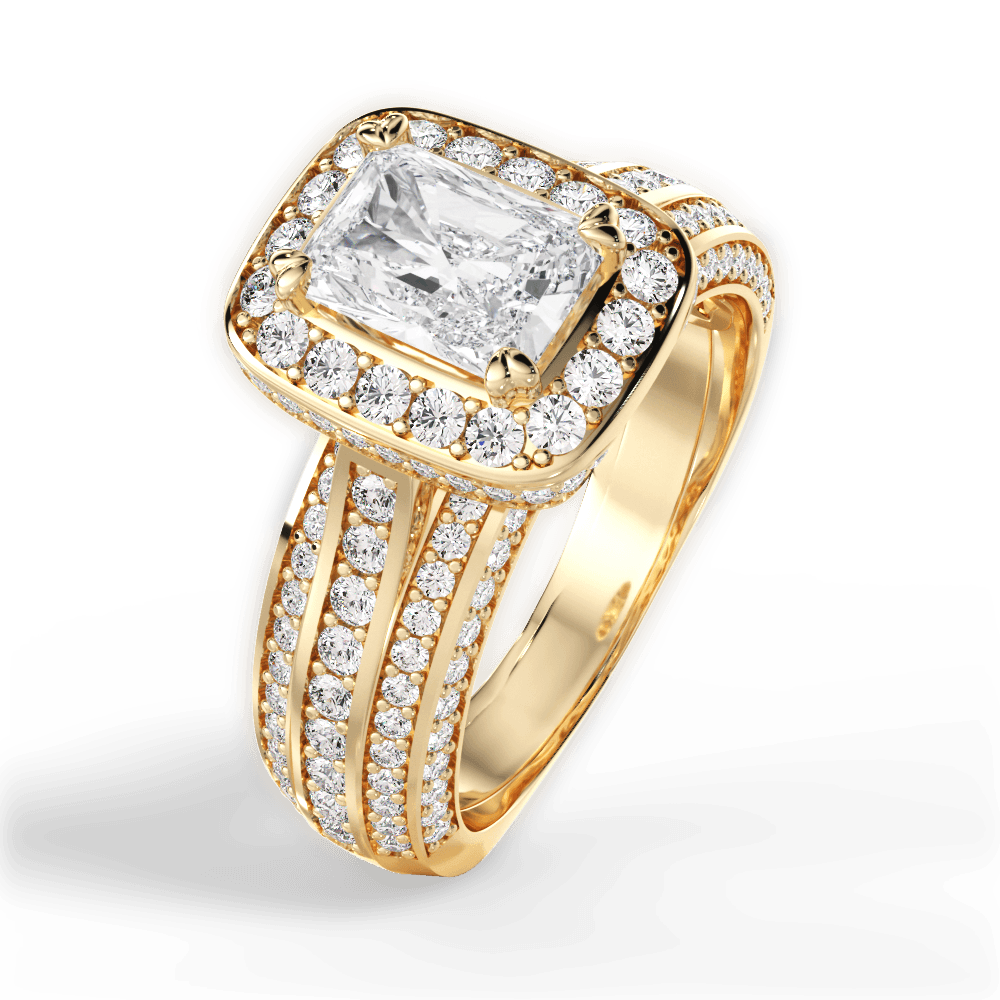 Madison Radiant Cut Lab Grown Diamond 18Kt Yellow Gold Engagement Ring - View 4