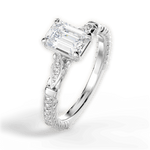 Gabriela Emerald Cut Lab Grown Diamond 18Kt White Gold Engagement Ring - View 4