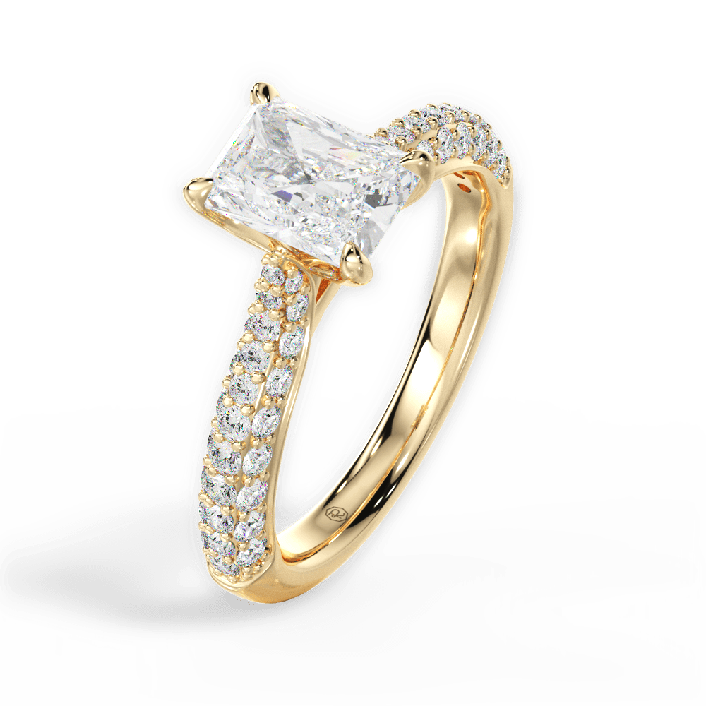 Kira Radiant Cut Lab Grown Diamond 18Kt Yellow Gold Engagement Ring - View 4