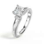 Florence Asscher Cut Lab Grown Diamond 18Kt White Gold Engagement Ring - View 3