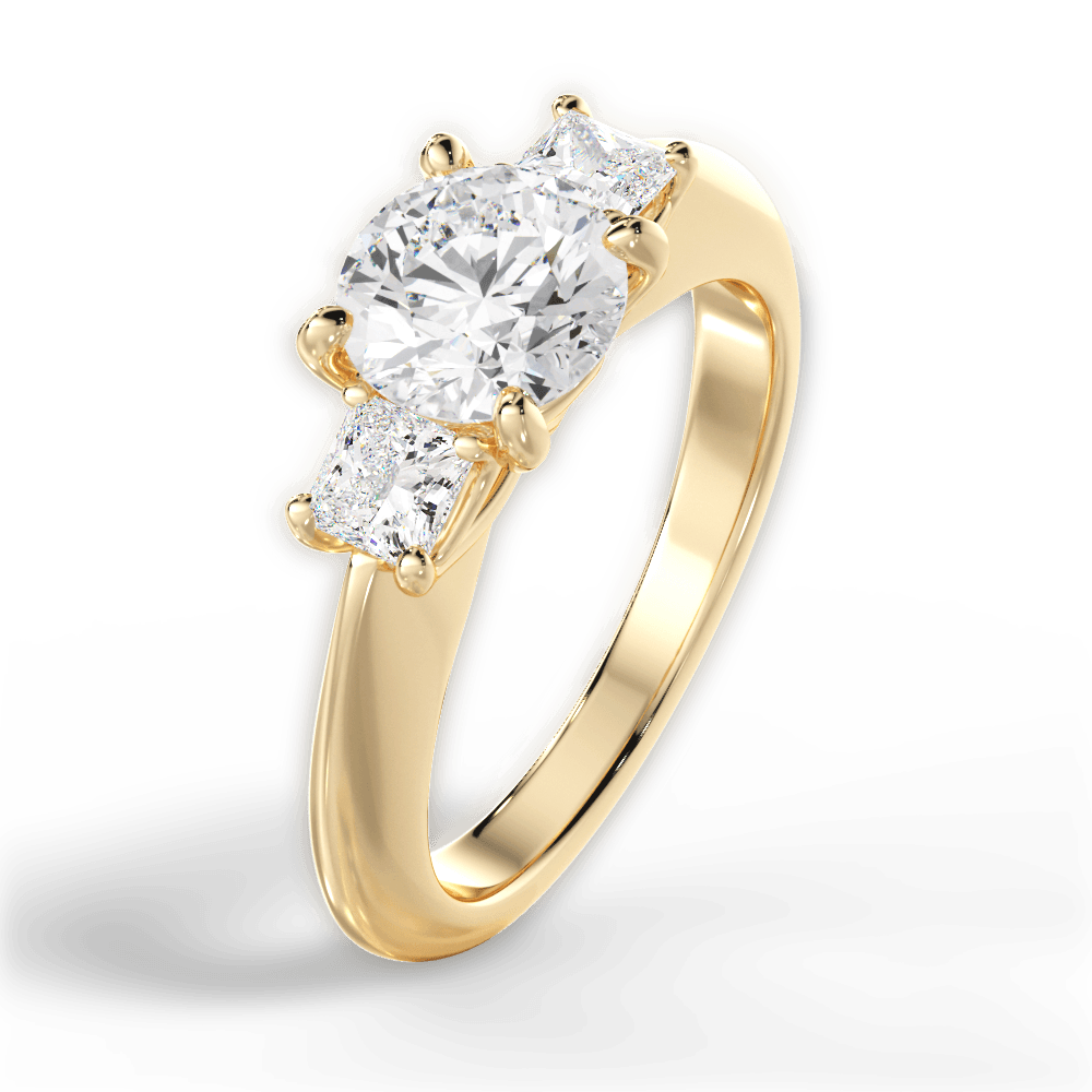 Dorothy Round Cut Lab Grown Diamond 18Kt Yellow Gold Engagement Ring - View 3