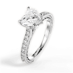 Gilda Heart Cut Lab Grown Diamond 14Kt White Gold Engagement Ring - View 2