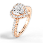 Kim Heart Cut Lab Grown Diamond 18Kt Rose Gold Engagement Ring - View 3