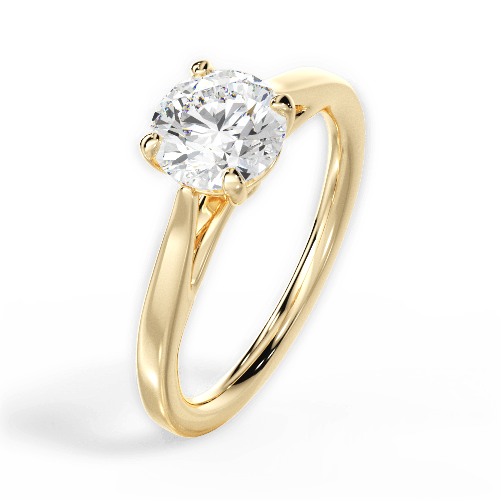 Angie Round Cut Lab Grown Diamond 18Kt Yellow Gold Engagement Ring - View 4