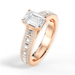 Lynn Emerald Cut Lab Grown Diamond 18Kt Rose Gold Engagement Ring - View 3