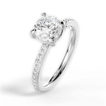 Janice Round Cut Lab Grown Diamond 14Kt White Gold Engagement Ring - View 2