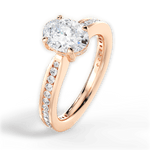 Katelyn Oval Cut Lab Grown Diamond 18Kt Rose Gold Engagement Ring - View 3