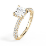 Lisa Asscher Cut Lab Grown Diamond 18Kt Yellow Gold Engagement Ring - View 3