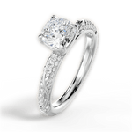 Gloria Cushion Cut Lab Grown Diamond 18Kt White Gold Engagement Ring - View 4
