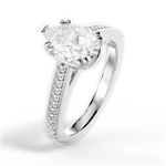 Denise Pear Cut Lab Grown Diamond Platinum Engagement Ring - View 3