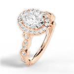 Irene Oval Cut Lab Grown Diamond 18Kt Rose Gold Engagement Ring - View 3