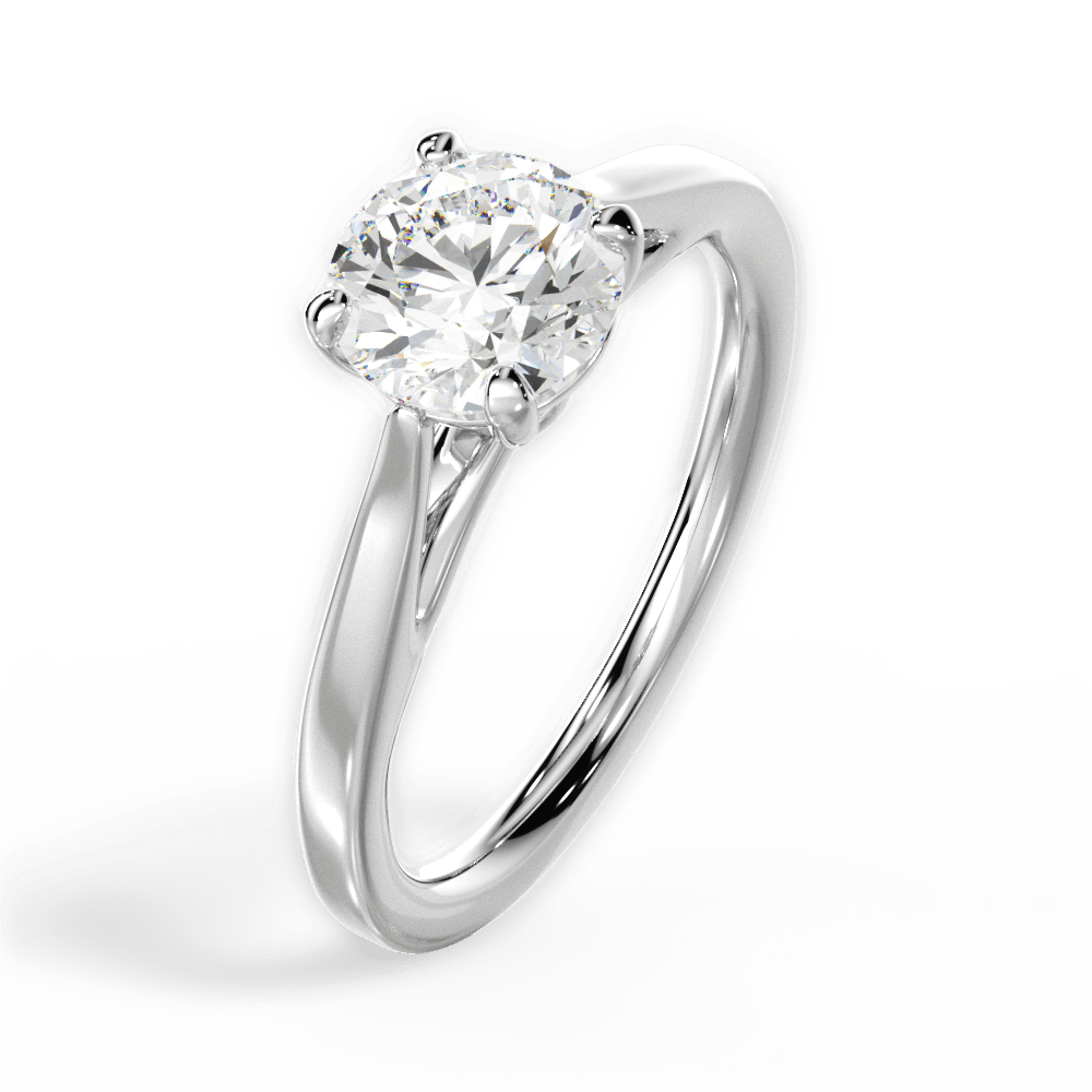 Angie Round Cut Lab Grown Diamond Platinum Engagement Ring - View 2
