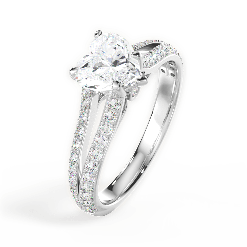 Kendra Heart Cut Lab Grown Diamond Platinum Engagement Ring - View 2