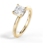 Brenda Asscher Cut Lab Grown Diamond 18Kt Yellow Gold Engagement Ring - View 4
