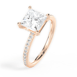 Janice Princess Cut Lab Grown Diamond 18Kt Rose Gold Engagement Ring - View 2