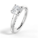 Annette Cushion Cut Lab Grown Diamond 18Kt White Gold Engagement Ring - View 2