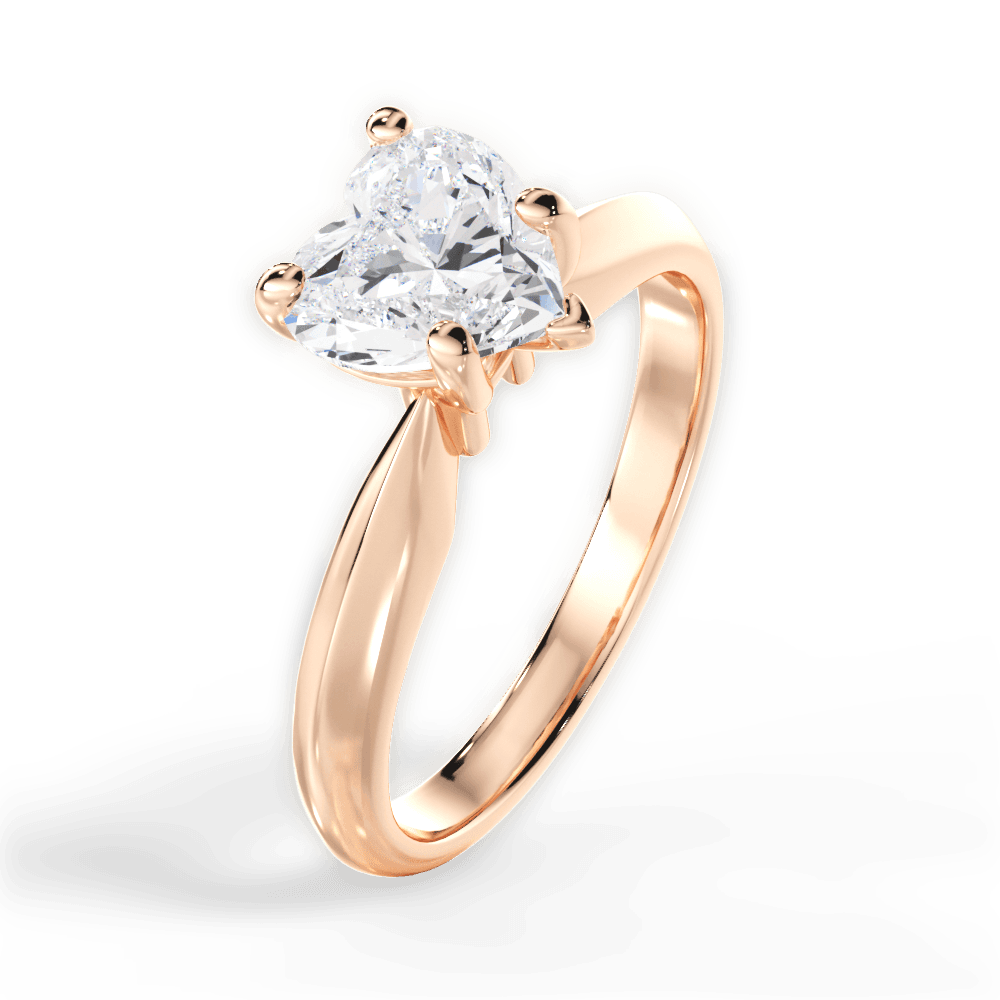 Beth Heart Cut Lab Grown Diamond 18Kt Rose Gold Engagement Ring - View 4